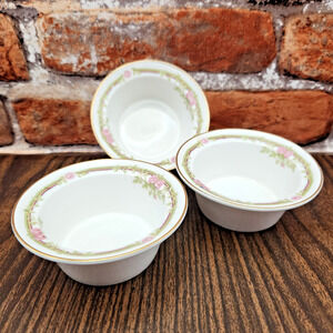 Pope-Gosser China Rose Floral Berry Bowls Set of 3
